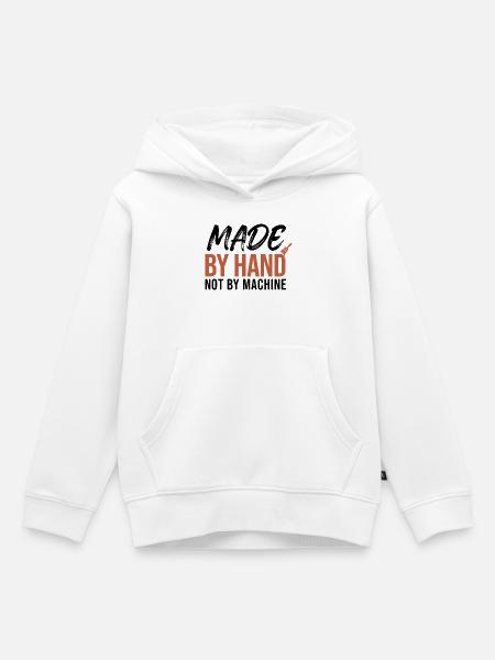 Handgemacht mit Humor - Kinder Premium Organic Hoodie - Weiß