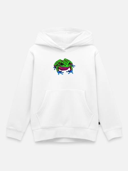 buntes tierbild, amphibien, laubfrosch - Kinder Premium Organic Hoodie - Weiß