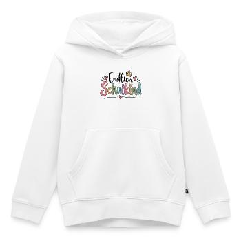 Endlich Schulkind - Einschulung - Schulbeginn - Kinder Premium Organic Hoodie - Weiß - Vorne - AI Model Kid Female (0cm)