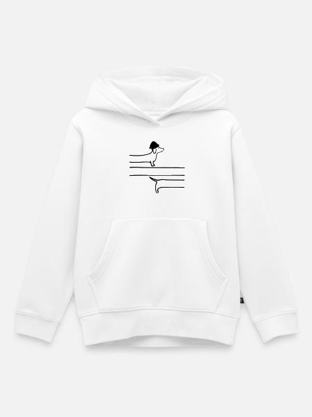 Weihnachten Dackel Schlangenlinie - Kinder Premium Organic Hoodie - Weiß