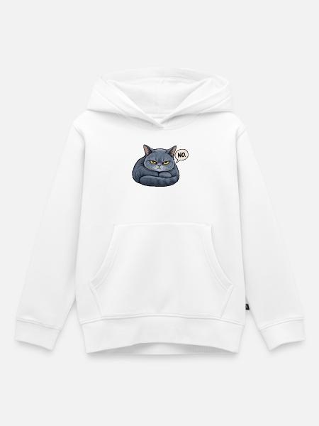 Nein-Katze - Kinder Premium Organic Hoodie - Weiß
