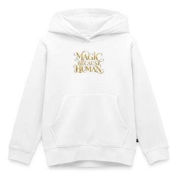 Magic Because Human - Kinder Premium Organic Hoodie - Weiß - Vorne - AI Model Kid Female (0cm)