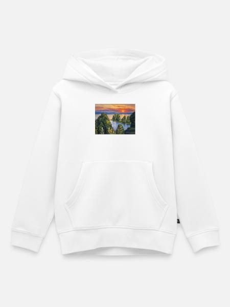 Sonnenuntergang - Kinder Premium Organic Hoodie - Weiß