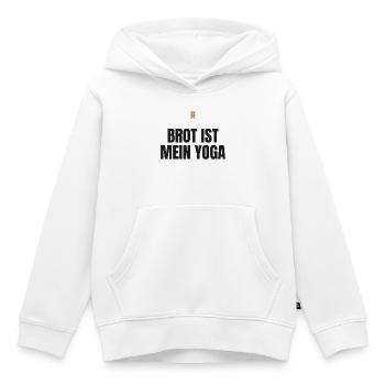 Brot ist mein Yoga – Hobbybäcker Spruch - Kinder Premium Organic Hoodie - Weiß - Vorne - AI Model Kid Female (0cm)