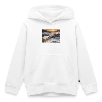 Sonnenaufgang in der Winterlandschaft - Kinder Premium Organic Hoodie - Weiß - Vorne - AI Model Kid Female (0cm)