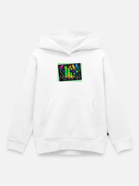 Bunte Disco-Vibes - Kinder Premium Organic Hoodie - Weiß