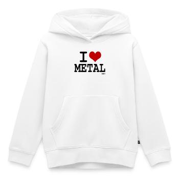 I love metal - couleurs personnalisables - Sweat Premium à capuche enfant bio - blanc - Devant - AI Model Kid Female (0cm)
