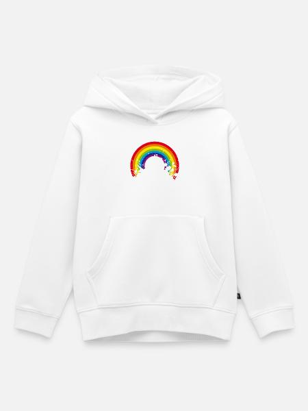rainbow regenbogen - Kinder Premium Organic Hoodie - Weiß