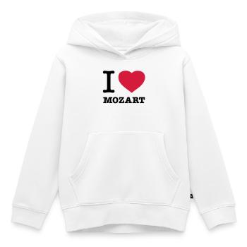I LOVE MOZART - Sweat Premium à capuche enfant bio - blanc - Devant - AI Model Kid Female (0cm)