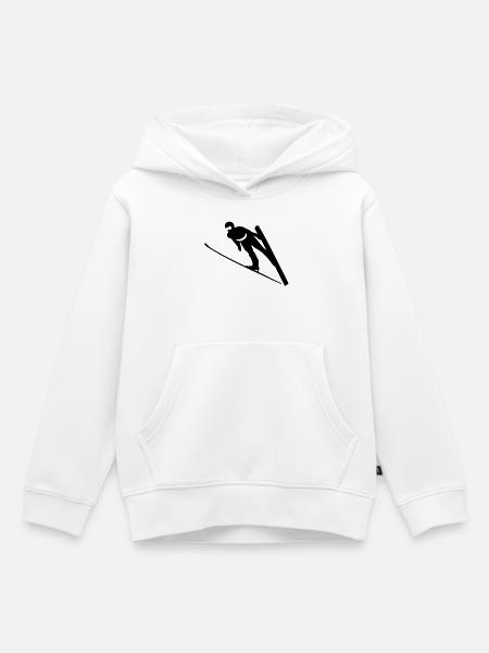 Skisprung - Kinder Premium Organic Hoodie - Weiß