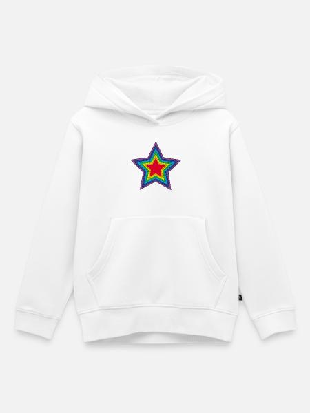 De ster van de regenboog - Kinder Premium hoodie biologisch - wit
