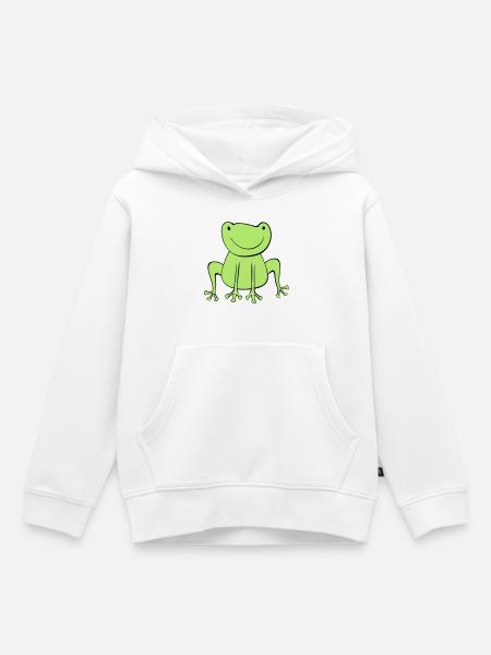 frosch - Kinder Premium Organic Hoodie - Weiß