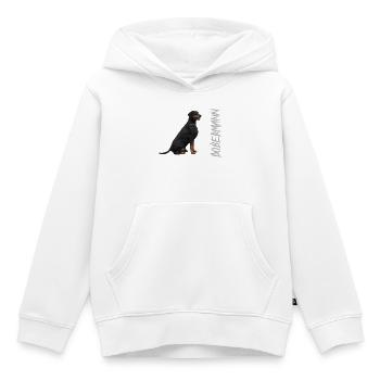 Doberman, sports de chien, race de chien, chien de garde, animaux - Sweat Premium à capuche enfant bio - blanc - Devant - AI Model Kid Female (0cm)