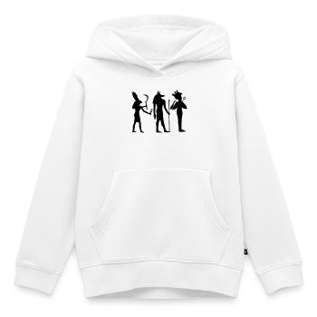 Écriture hiéroglyphique égyptienne dans les pyramides de - Sweat Premium à capuche enfant bio - blanc - Devant - AI Model Kid Female (0cm)