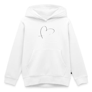 heart - Kids Premium Organic Hoodie - white - Front - AI Model Kid Female (0cm)