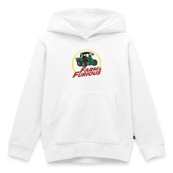 Farm and Furious - Humor Parody Tractor - Kids Premium Organic Hoodie - white - Front - AI Model Kid Female (0cm)