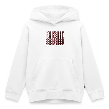 Police de caractères néon à grille de Louisville - Sweat Premium à capuche enfant bio - blanc - Devant - AI Model Kid Female (0cm)