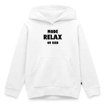 Mode relax ou rien - Sweat Premium à capuche enfant bio - blanc - Devant - AI Model Kid Female (0cm)