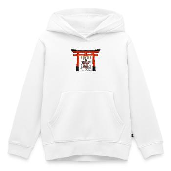 Hakone - jinja, torii, Lac Ashi, Japon Dessin - Sweat Premium à capuche enfant bio - blanc - Devant - AI Model Kid Female (0cm)