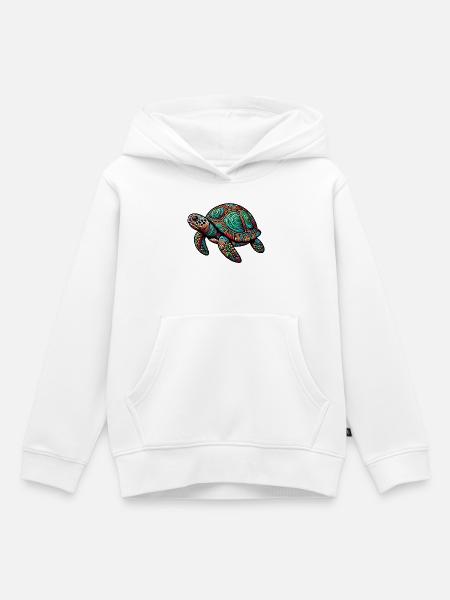 Schildkröte - Kinder Premium Organic Hoodie - Weiß