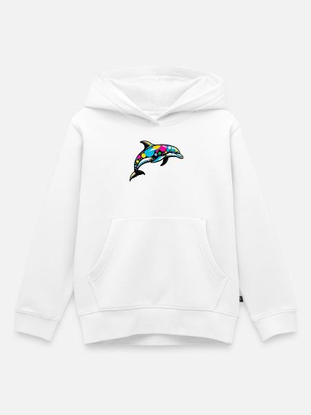 Delfin - Kinder Premium Organic Hoodie - Weiß
