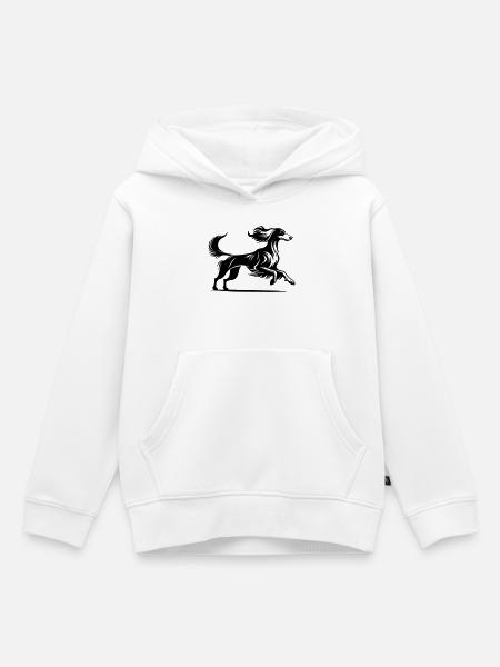 Saluki - Kinder Premium Organic Hoodie - Weiß