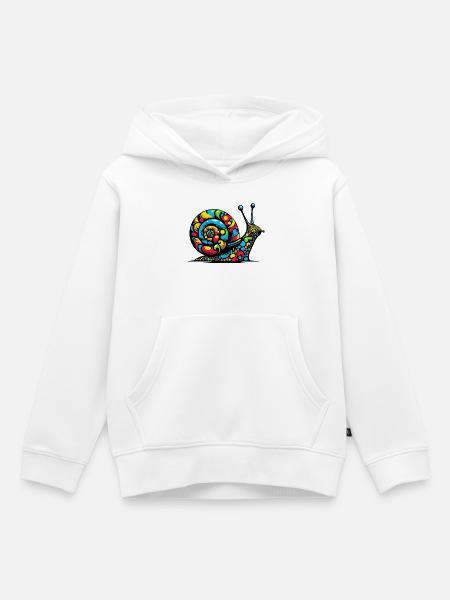 Schnecke - Kinder Premium Organic Hoodie - Weiß