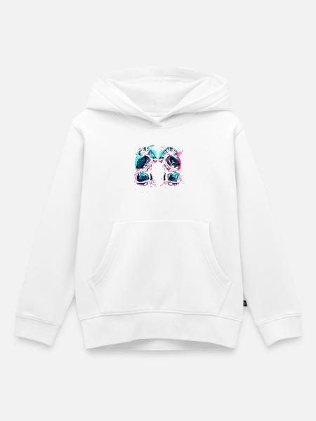 Kickboxhandschuhe Steampunk Look - Kinder Premium Organic Hoodie - Weiß