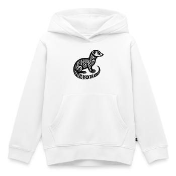 Mangouste tribale - Sweat Premium à capuche enfant bio - blanc - Devant - AI Model Kid Female (0cm)