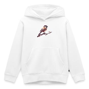 Oiseau chanteur géométrique – Art polygonal élégant - Sweat Premium à capuche enfant bio - blanc - Devant - AI Model Kid Female (0cm)
