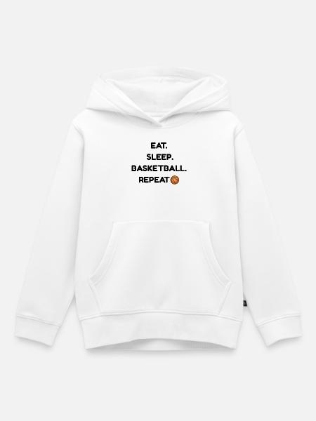ESSEN-_SLEEP-_BASKETBALL - Kinder Premium Organic Hoodie - Weiß