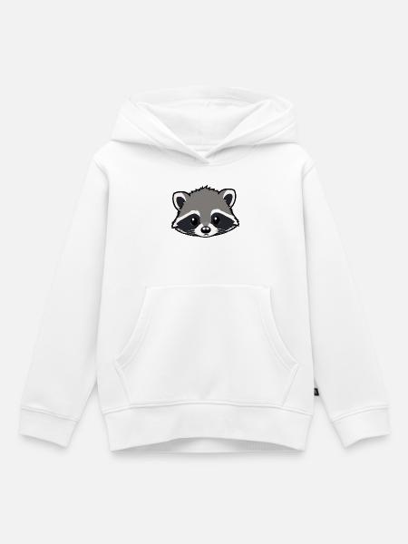 Waschbär - Kinder Premium Organic Hoodie - Weiß