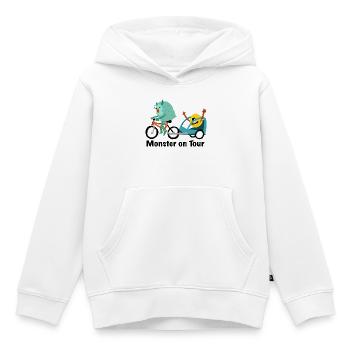Monstre en tournée - Sweat Premium à capuche enfant bio - blanc - Devant - AI Model Kid Female (0cm)