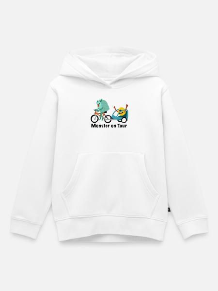 Monster on Tour - Kids Premium Organic Hoodie - white