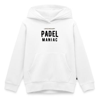 Maniaque du padel - Sweat Premium à capuche enfant bio - blanc - Devant - AI Model Kid Female (0cm)