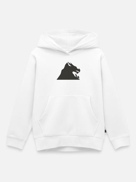 Drachenkopf Silhouette - Kinder Premium Organic Hoodie - Weiß