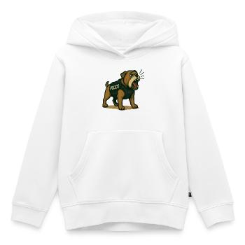 Illustration de bouledogue policier - Sweat Premium à capuche enfant bio - blanc - Devant - AI Model Kid Female (0cm)