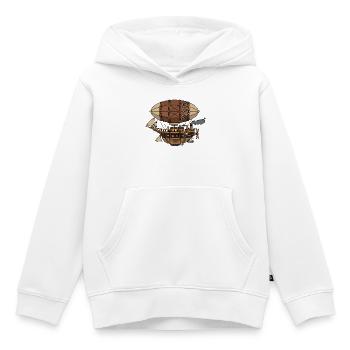 Dirigeable steampunk - Sweat Premium à capuche enfant bio - blanc - Devant - AI Model Kid Female (0cm)