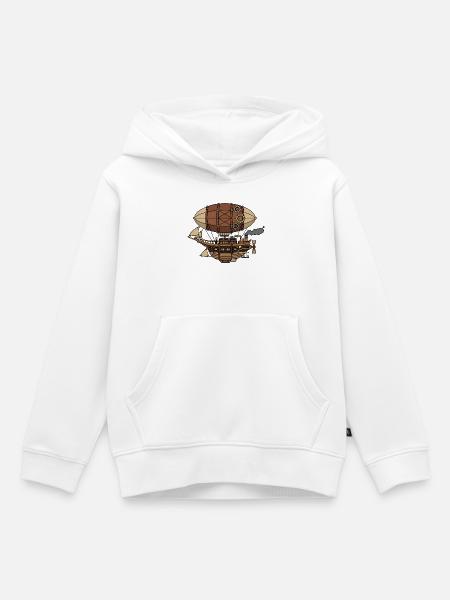 Steampunk Luftschiff - Kinder Premium Organic Hoodie - Weiß