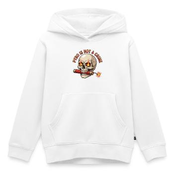Flaming skull with fuse Pyro New Year's Eve - Kids Premium Organic Hoodie - white - Front - AI Model Kid Female (0cm)