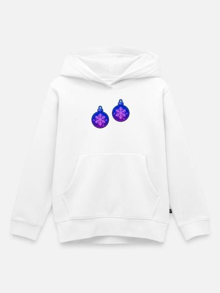 Weihnachtskugel Schneeflocke Ornament - Kinder Premium Organic Hoodie - Weiß