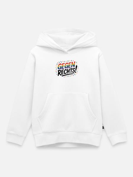 Gegen Rechts - Cool Pride Logo - Kinder Premium Organic Hoodie - Weiß