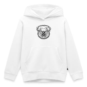 clown méchant  - Sweat Premium à capuche enfant bio - blanc - Devant - AI Model Kid Female (0cm)