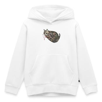 Chat en bonbon à motif - Sweat Premium à capuche enfant bio - blanc - Devant - AI Model Kid Female (0cm)