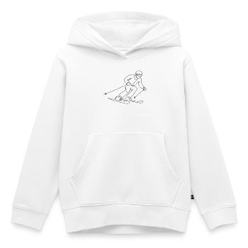 Illustration de skieur - Sweat Premium à capuche enfant bio - blanc - Devant - AI Model Kid Female (0cm)