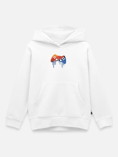 gamer retro - Kinder Premium Organic Hoodie - Weiß