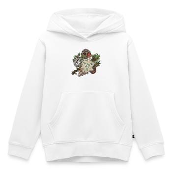Druide de dés de table D20 pour jeu de rôle - Sweat Premium à capuche enfant bio - blanc - Devant - AI Model Kid Female (0cm)