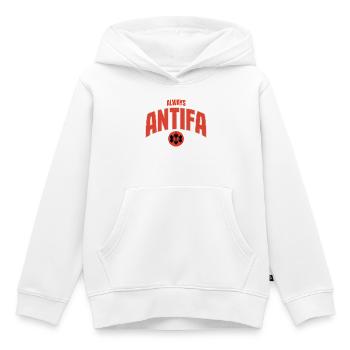 Always Antifa - T-shirt antifasciste - Sweat Premium à capuche enfant bio - blanc - Devant - AI Model Kid Female (0cm)