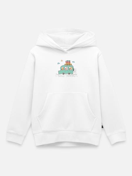 Familien Campingurlaub - Kinder Premium Organic Hoodie - Weiß