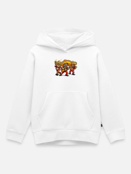 Mariachi Fiesta Dreierbande - Kinder Premium Organic Hoodie - Weiß